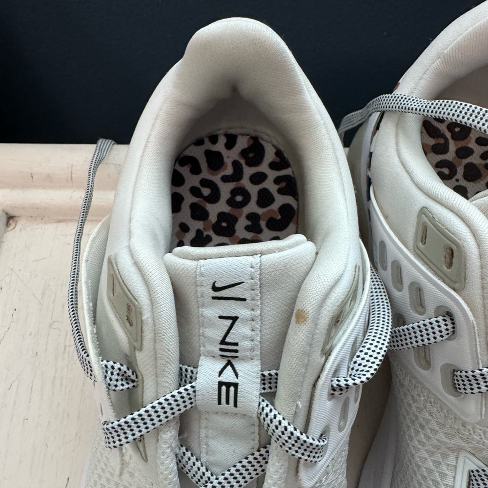 Women's Airmax White and Leopard Print Sneakers - Picture 3 of 10